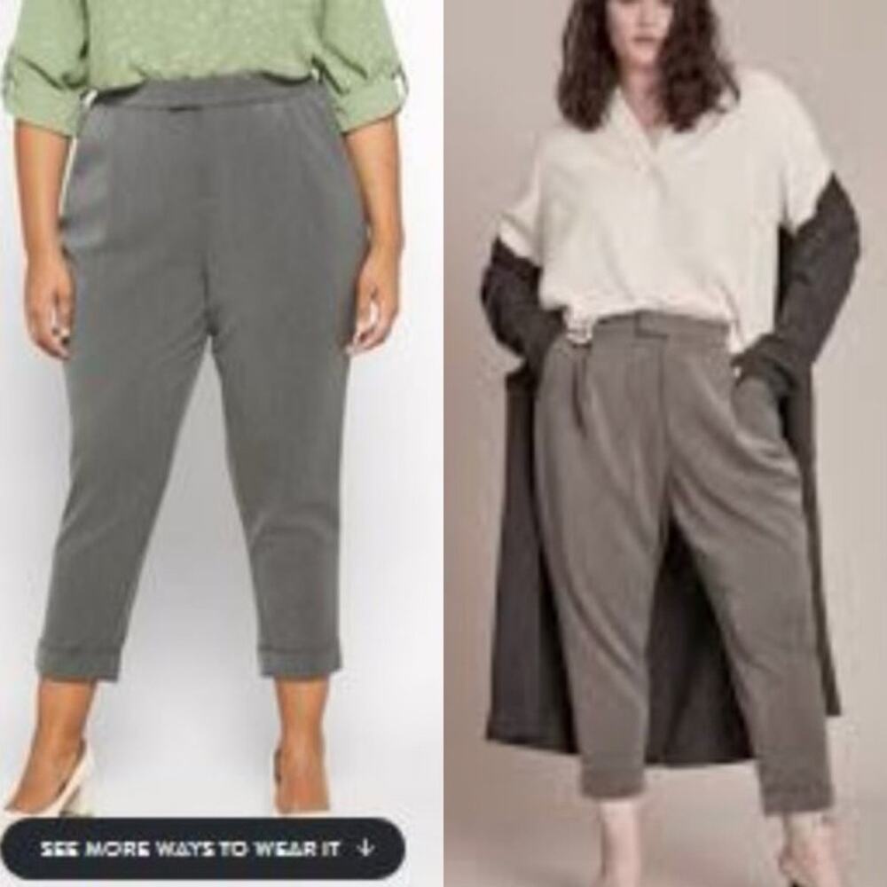 NWT 11 Honore 22 Collection $160 Destiny Tapered Trouser Creer Office Plus Size